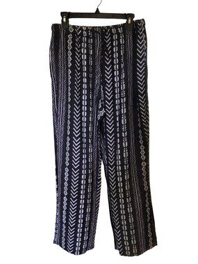Striped Linen Loungewear Wide Leg Pants
